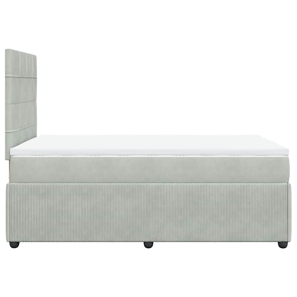 Sommier à lattes de lit et matelas gris clair 120x190cm velours - XIOS