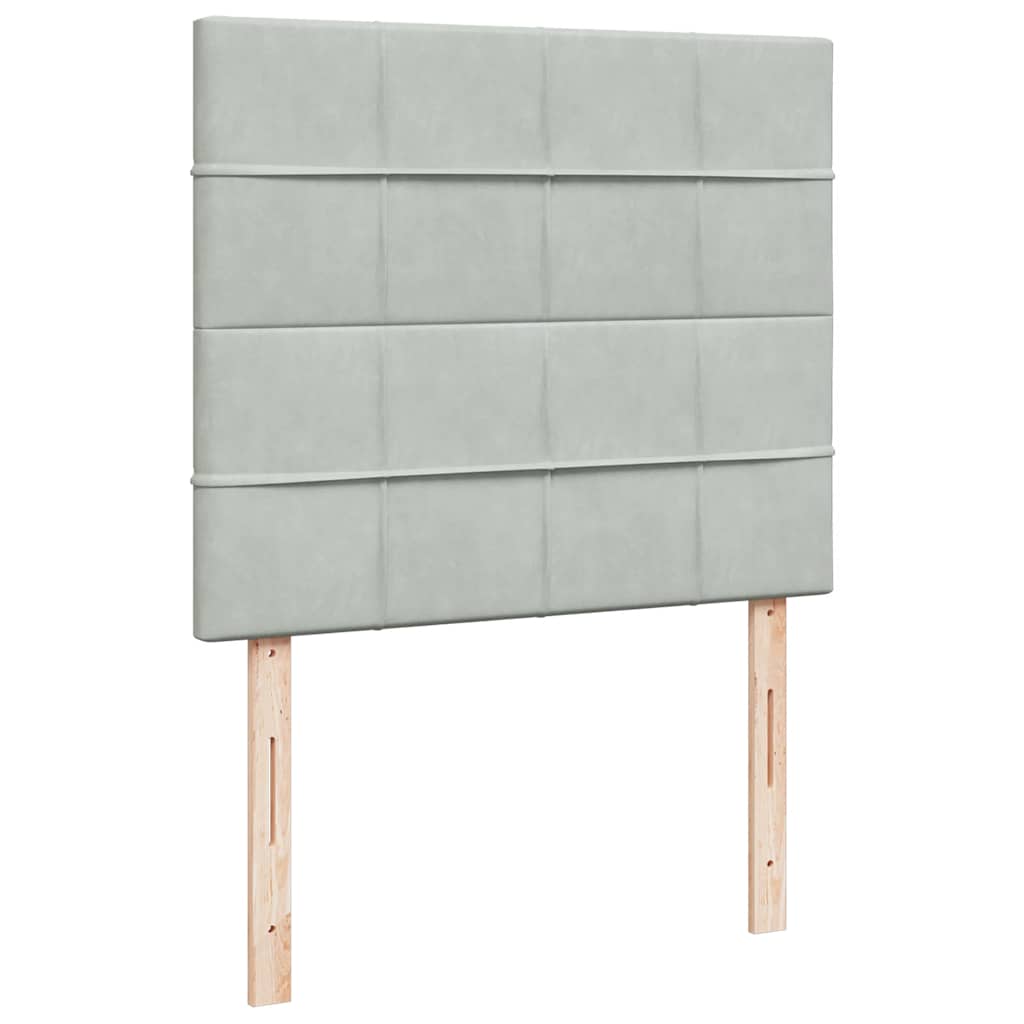 Sommier à lattes de lit et matelas gris clair 120x190cm velours - XIOS