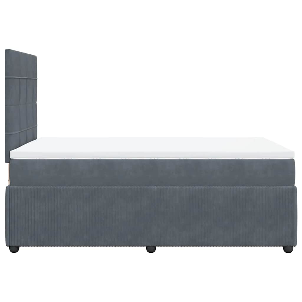 Sommier à lattes de lit et matelas gris foncé 120x190cm velours - XIOS