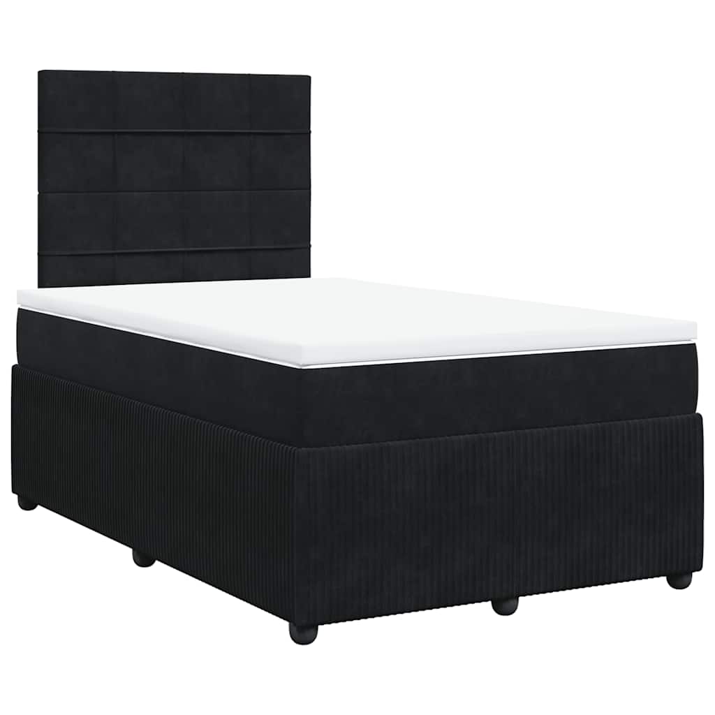 Sommier à lattes de lit avec matelas noir 120x190 cm velours - XIOS