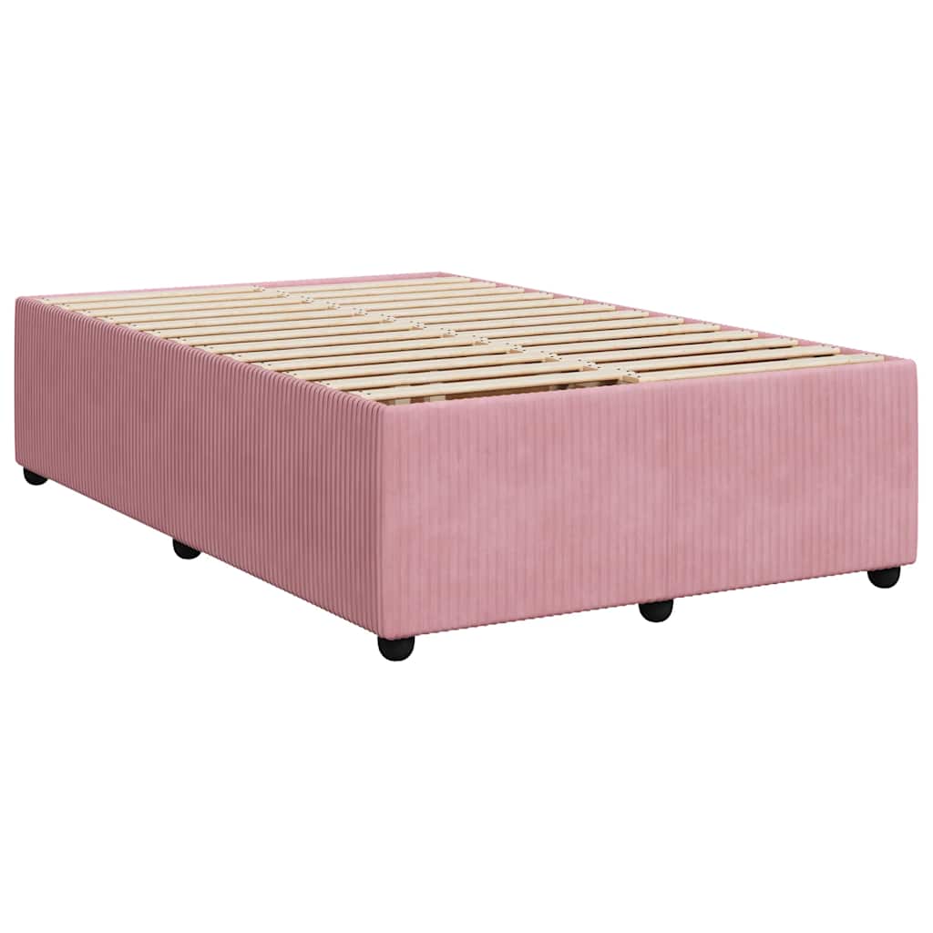 Sommier à lattes de lit avec matelas rose 120x190 cm velours - XIOS