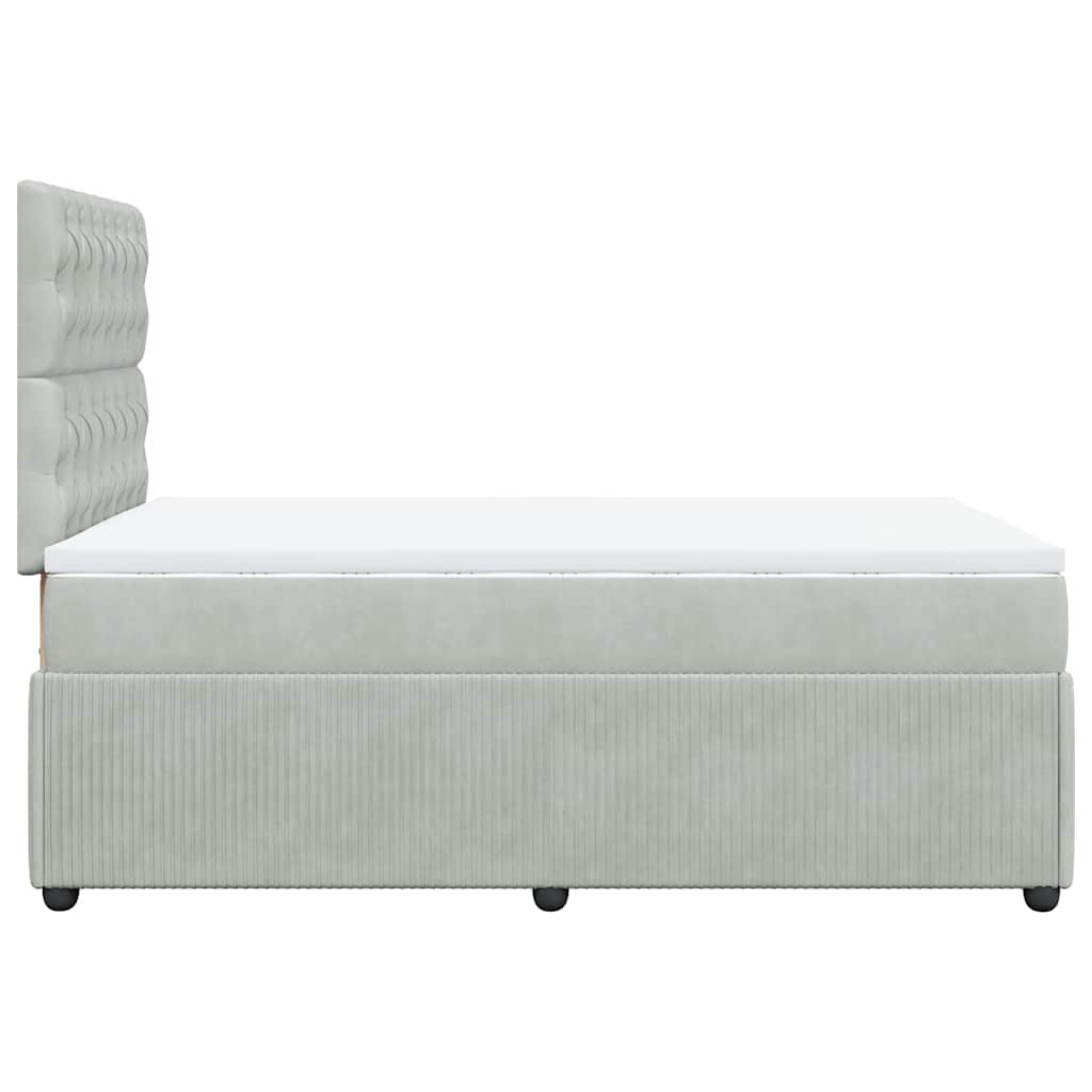 Sommier à lattes de lit et matelas gris clair 120x190cm velours - XIOS