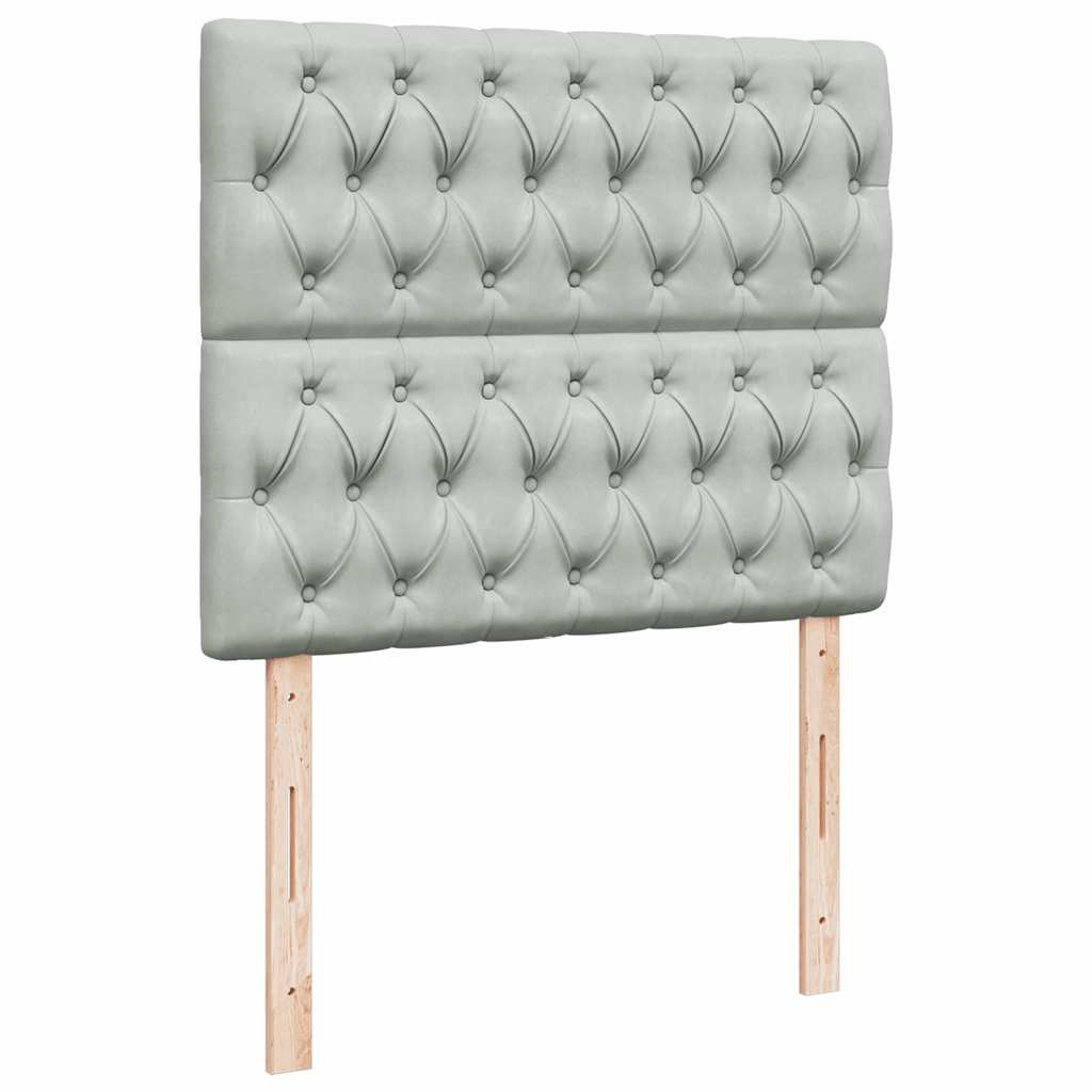 Sommier à lattes de lit et matelas gris clair 120x190cm velours - XIOS
