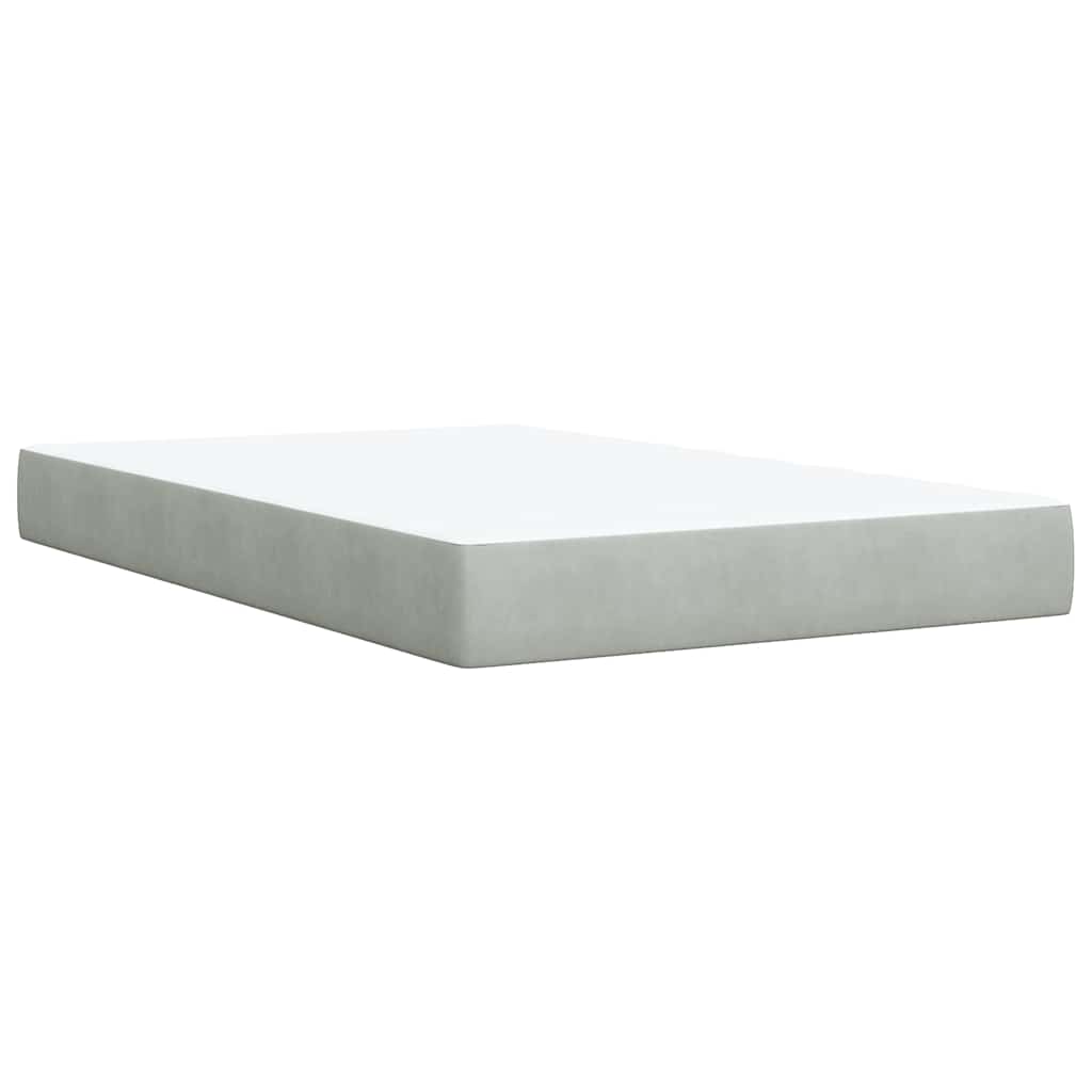 Sommier à lattes de lit et matelas gris clair 120x190cm velours - XIOS