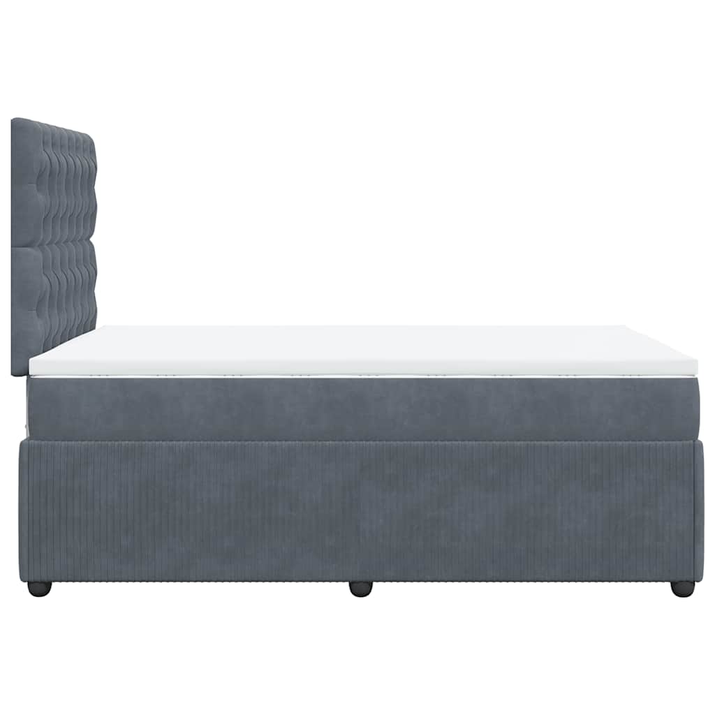 Sommier à lattes de lit et matelas gris foncé 120x190cm velours - XIOS