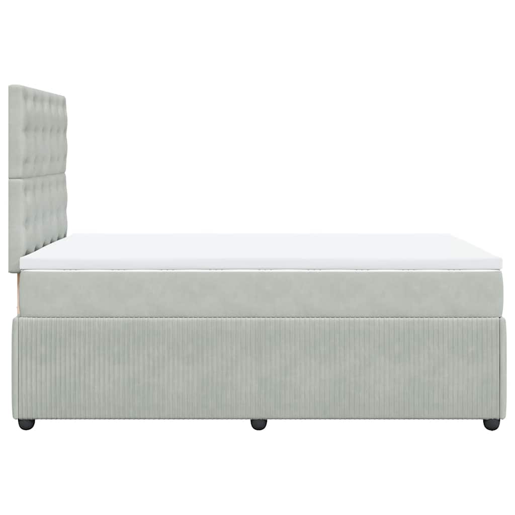 Sommier à lattes de lit et matelas gris clair 120x190cm velours - XIOS
