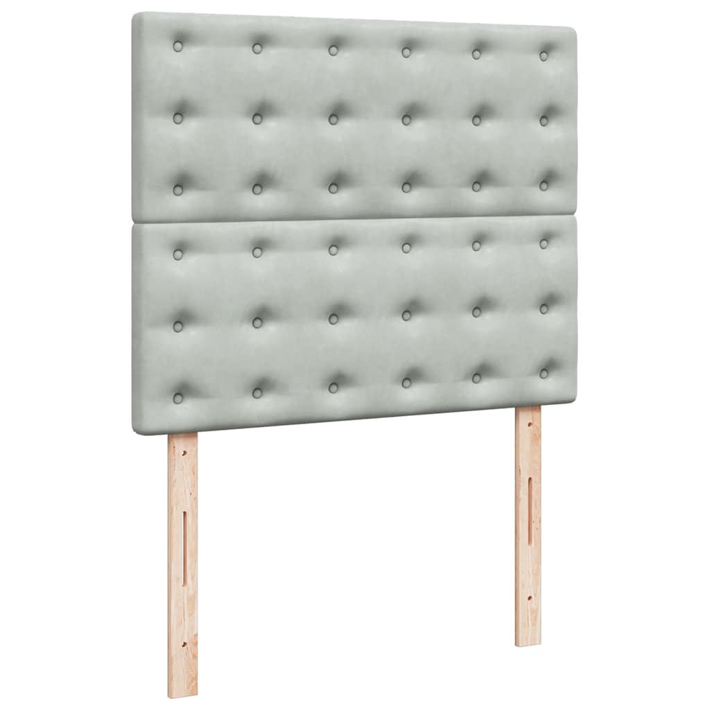 Sommier à lattes de lit et matelas gris clair 120x190cm velours - XIOS