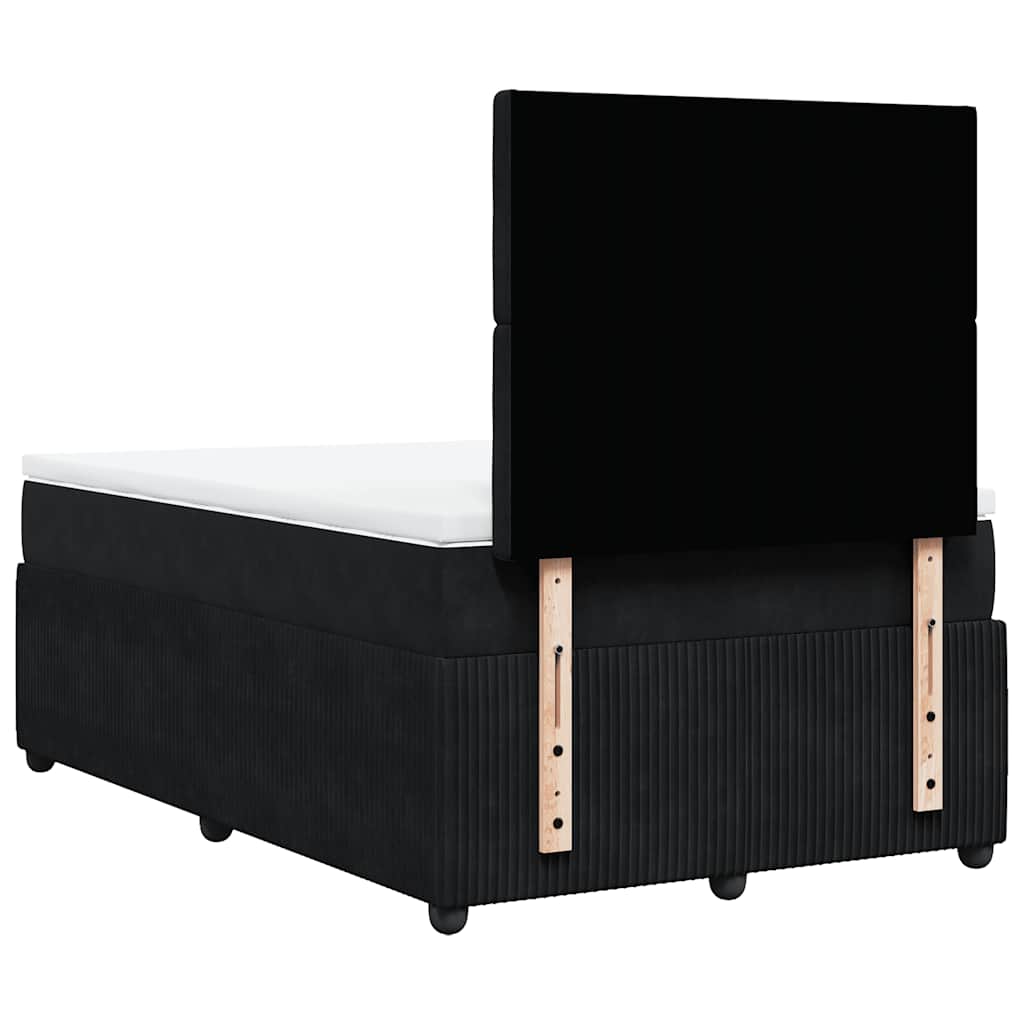 Sommier à lattes de lit avec matelas noir 120x190 cm velours - XIOS