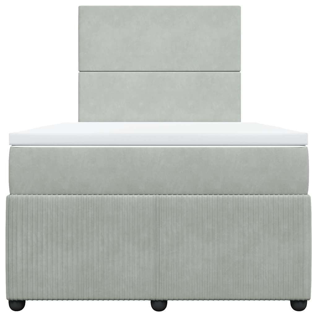 Sommier à lattes de lit et matelas Gris clair 120x200cm Velours