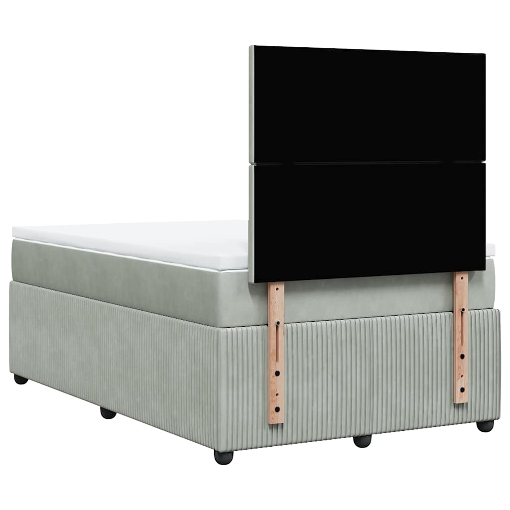 Sommier à lattes de lit et matelas Gris clair 120x200cm Velours - XIOS