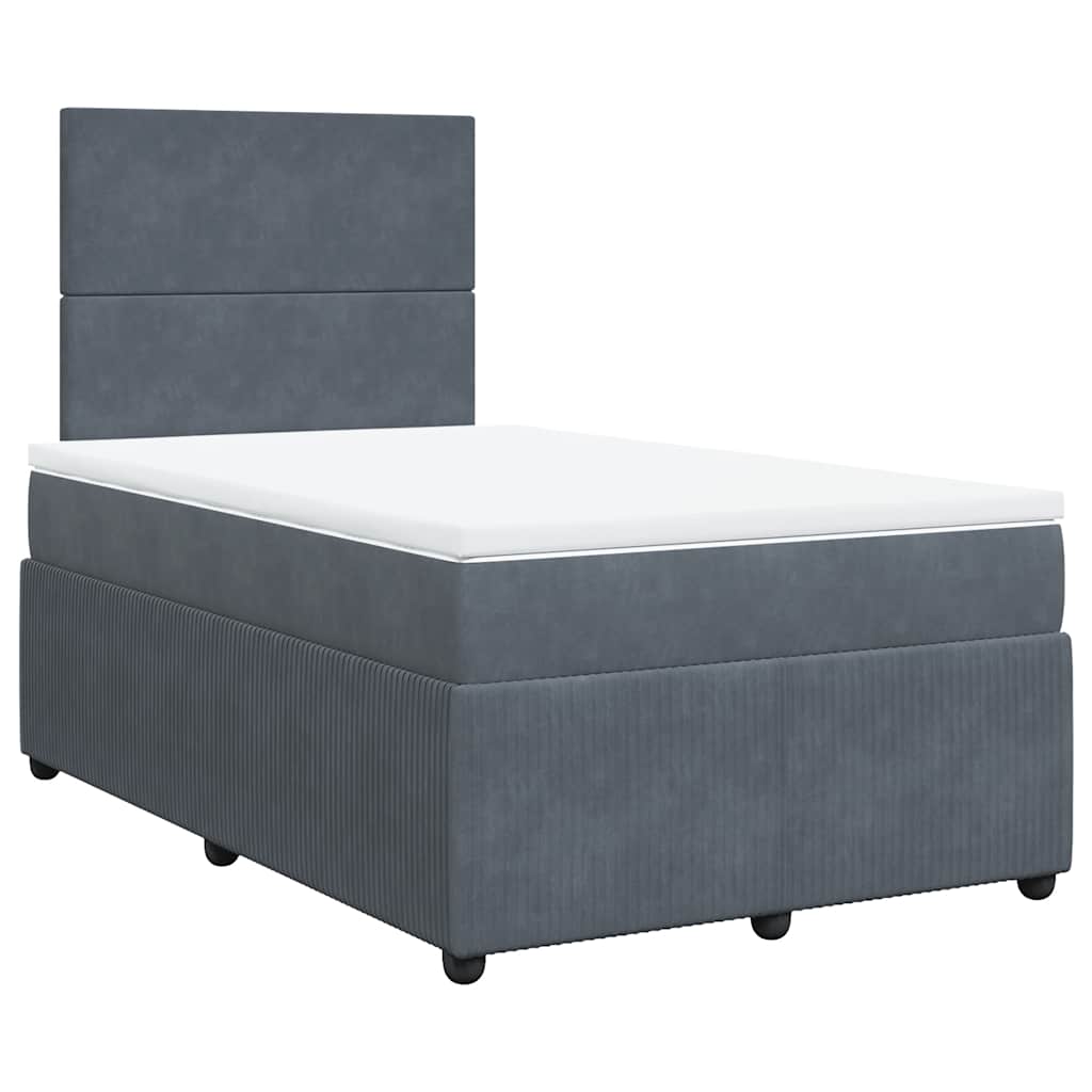 Sommier à lattes de lit et matelas Gris foncé 120x200cm Velours - XIOS