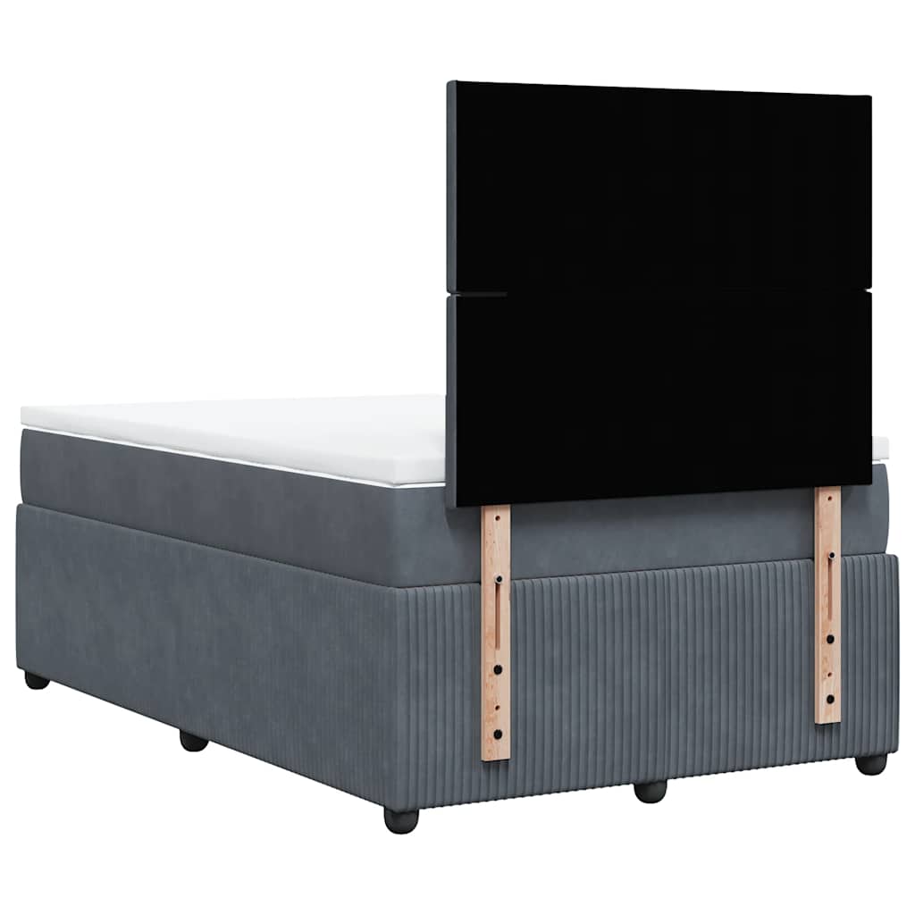 Sommier à lattes de lit et matelas Gris foncé 120x200cm Velours - XIOS