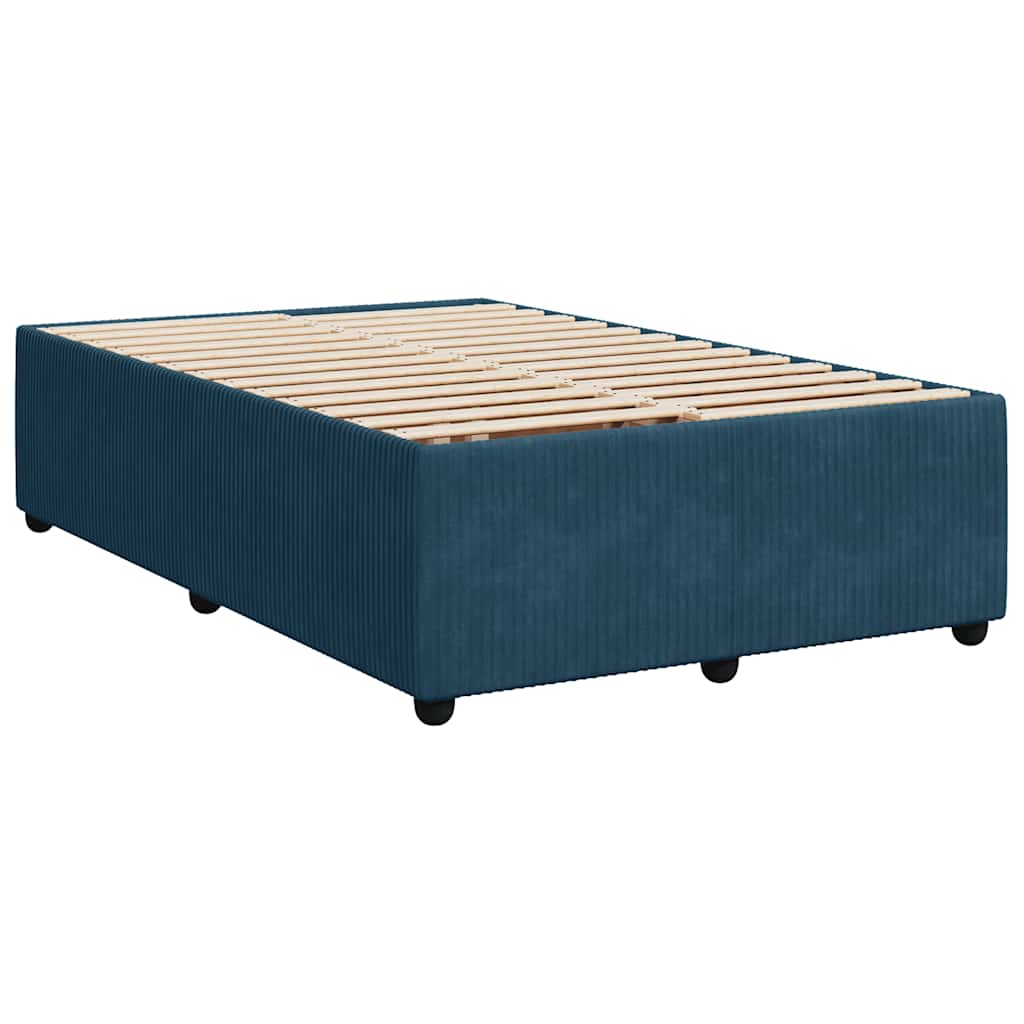 Sommier à lattes de lit et matelas Bleu foncé 120x200cm Velours - XIOS