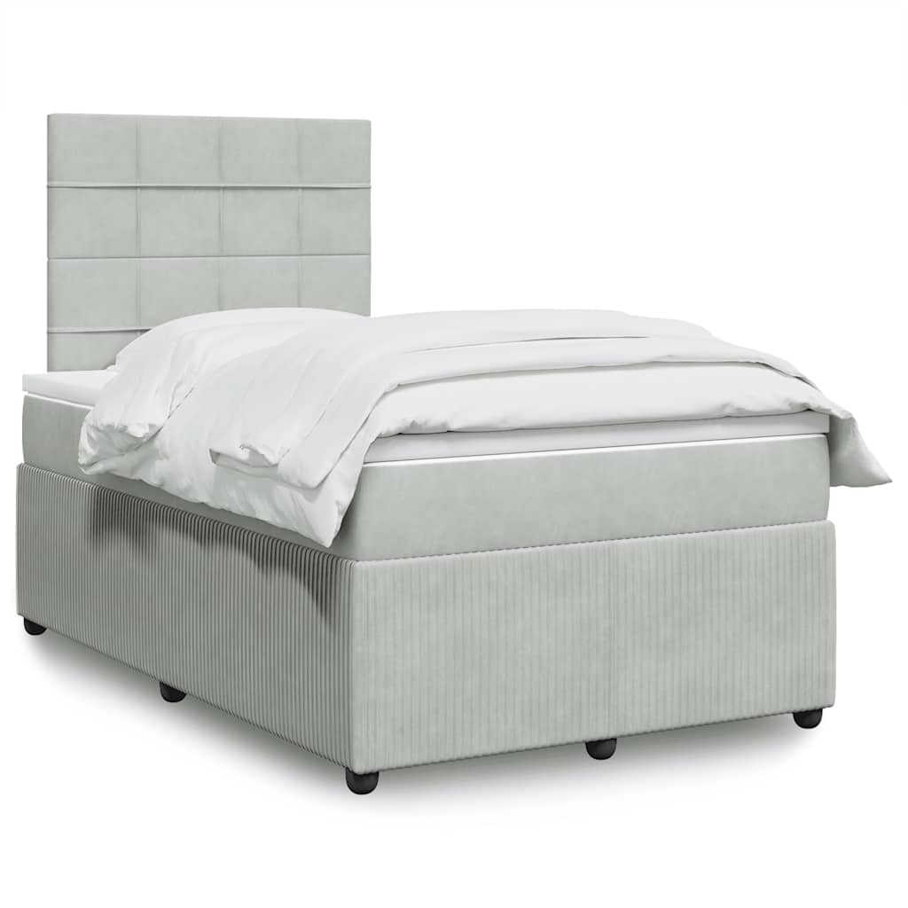Sommier à lattes de lit et matelas Gris clair 120x200cm Velours - XIOS