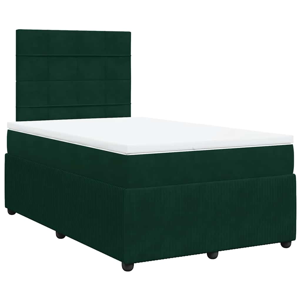 Sommier à lattes de lit et matelas Vert foncé 120x200cm Velours - XIOS