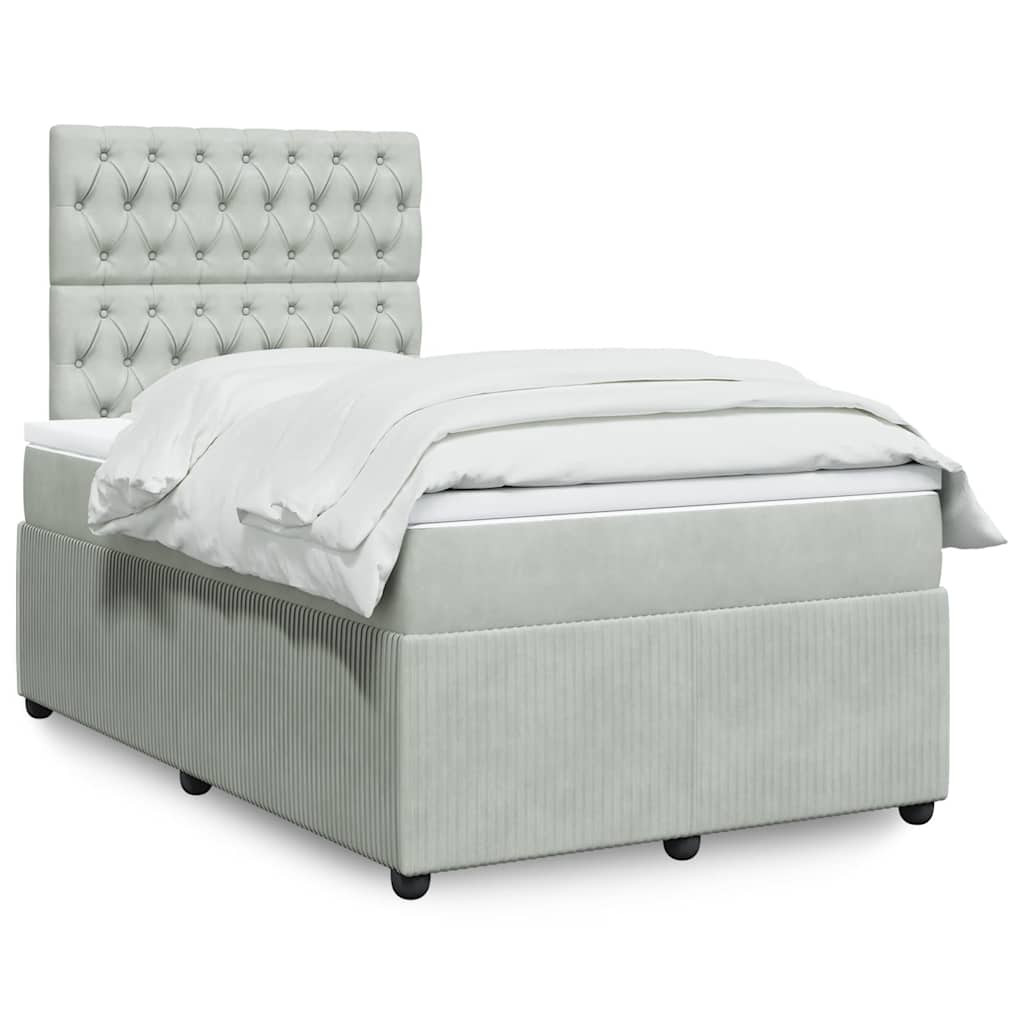 Sommier à lattes de lit et matelas Gris clair 120x200cm Velours - XIOS