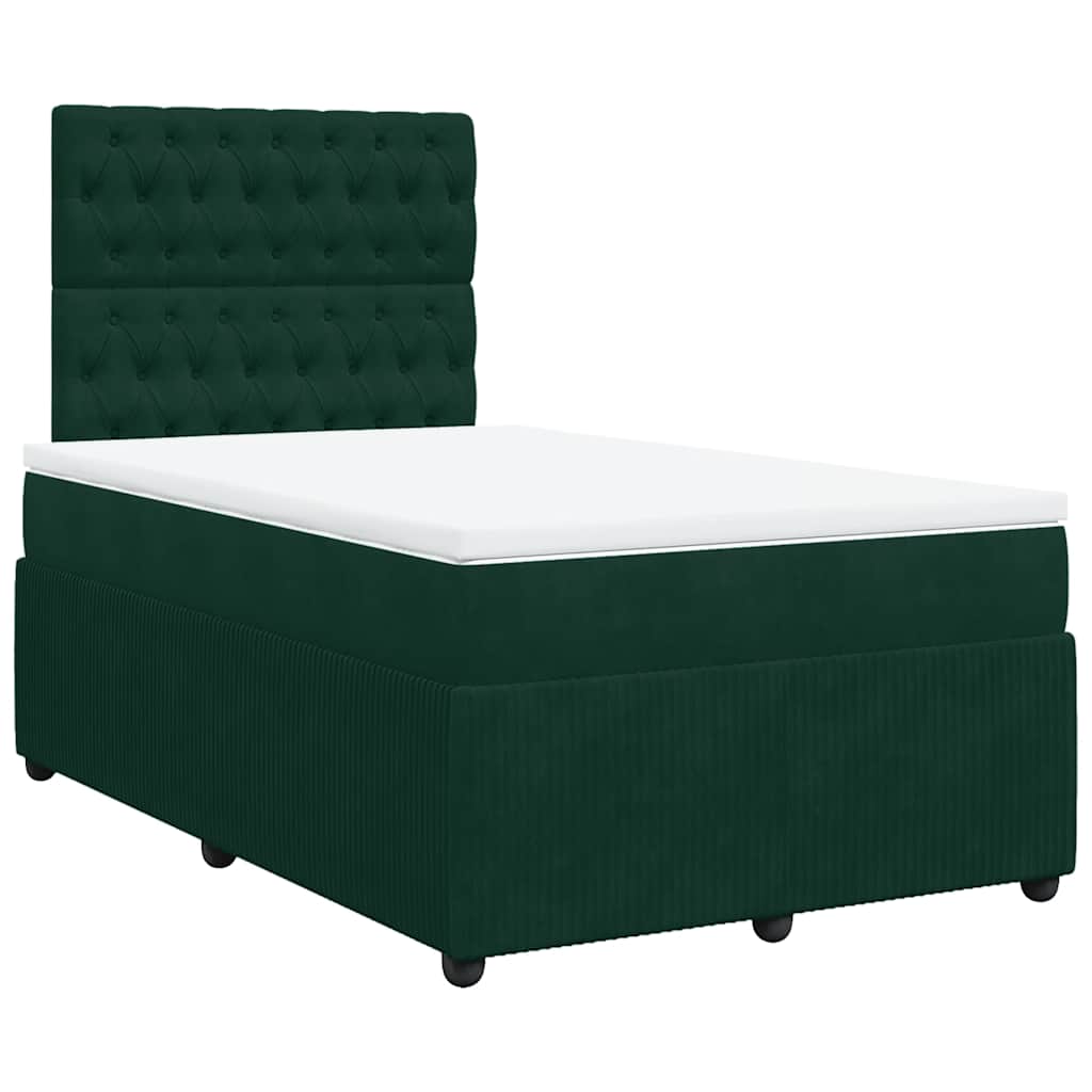 Sommier à lattes de lit et matelas Vert foncé 120x200cm Velours - XIOS