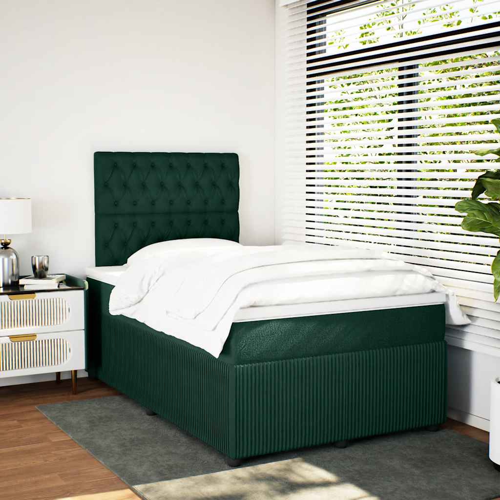 Sommier à lattes de lit et matelas Vert foncé 120x200cm Velours - XIOS