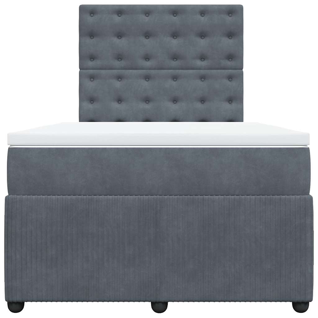 Sommier à lattes de lit et matelas Gris foncé 120x200cm Velours - XIOS