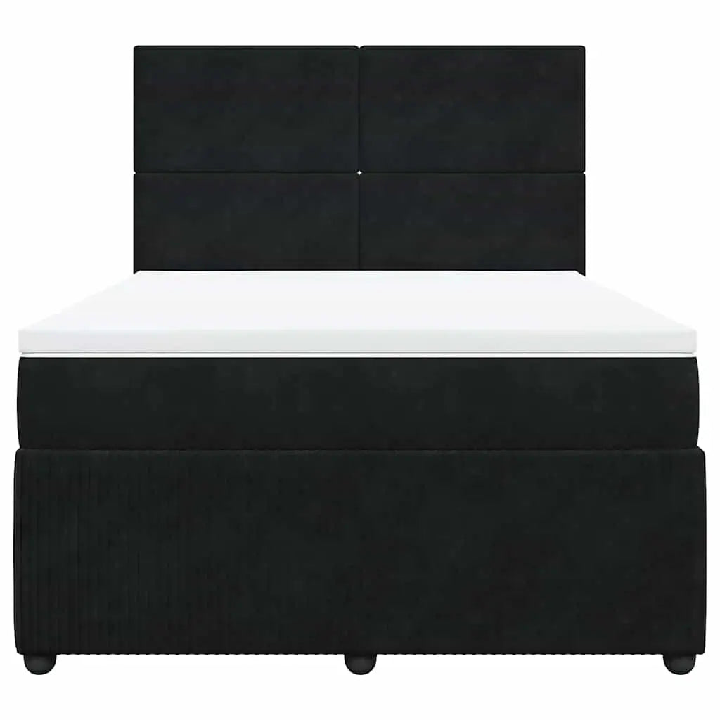 Sommier à lattes de lit avec matelas Noir 140x190 cm Velours - XIOS