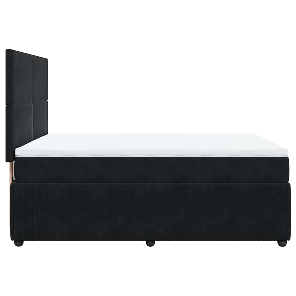 Sommier à lattes de lit avec matelas Noir 140x190 cm Velours - XIOS