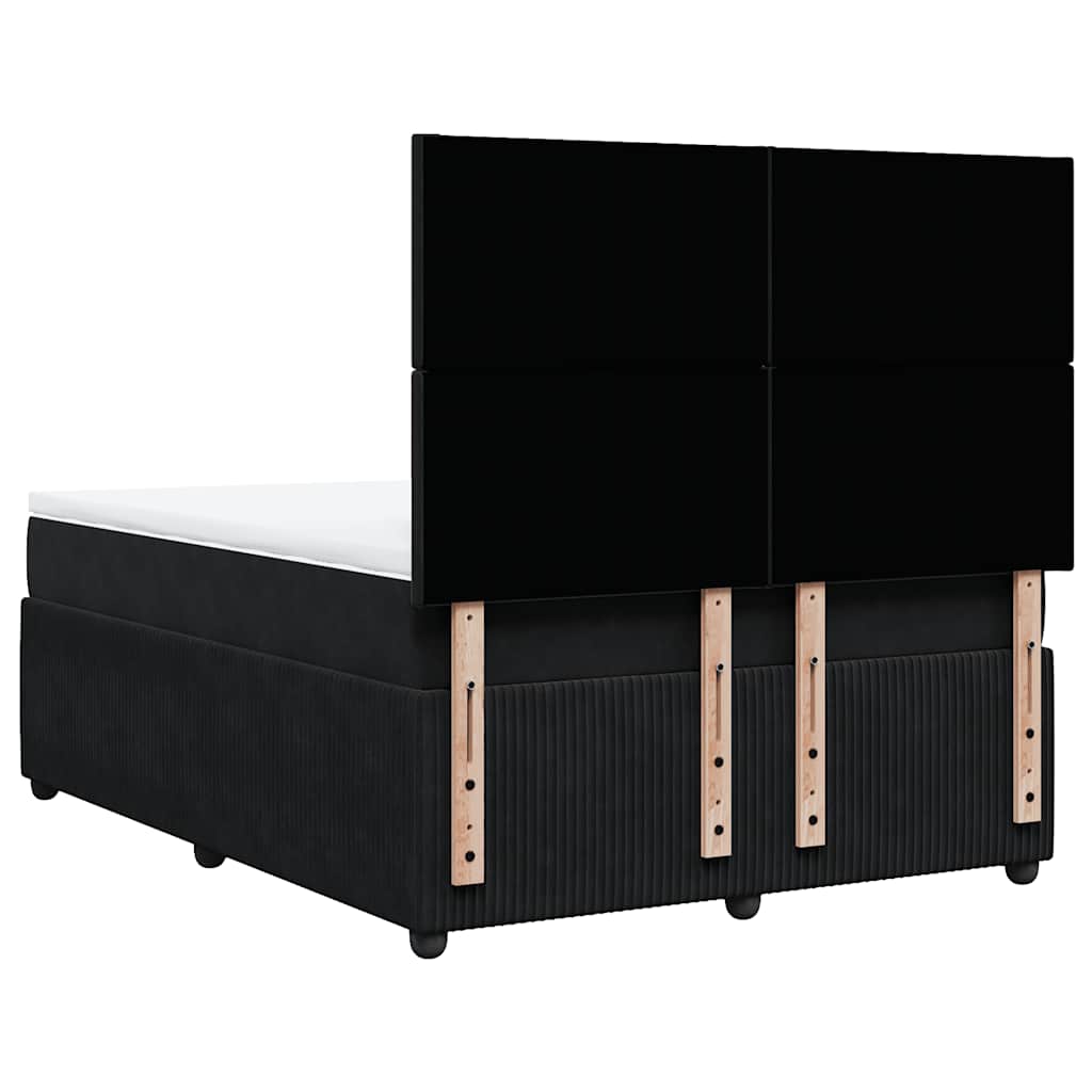 Sommier à lattes de lit avec matelas Noir 140x190 cm Velours - XIOS