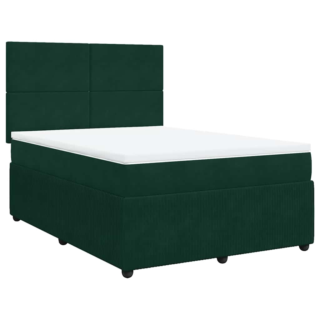 Sommier à lattes de lit et matelas Vert foncé 140x190cm Velours - XIOS