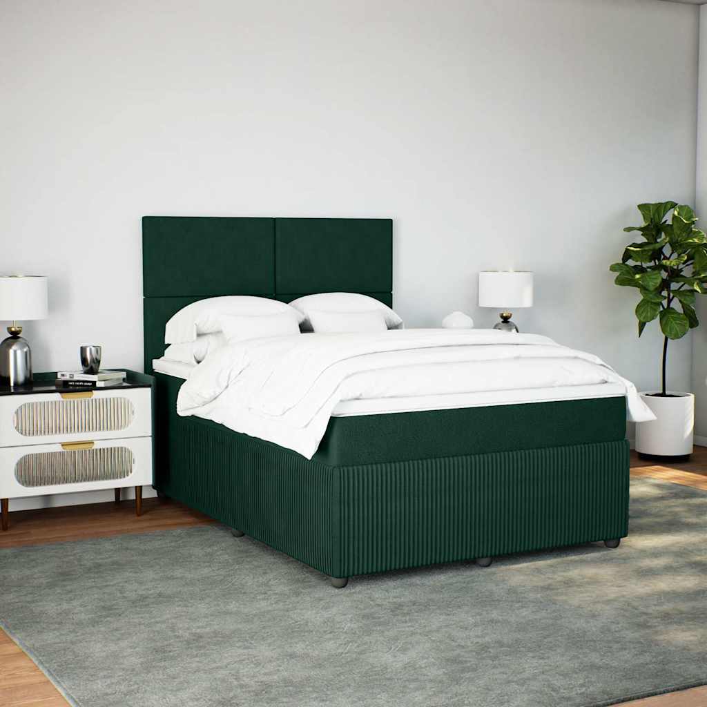 Sommier à lattes de lit et matelas Vert foncé 140x190cm Velours - XIOS