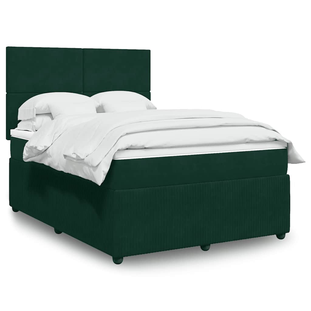 Sommier à lattes de lit et matelas Vert foncé 140x190cm Velours - XIOS
