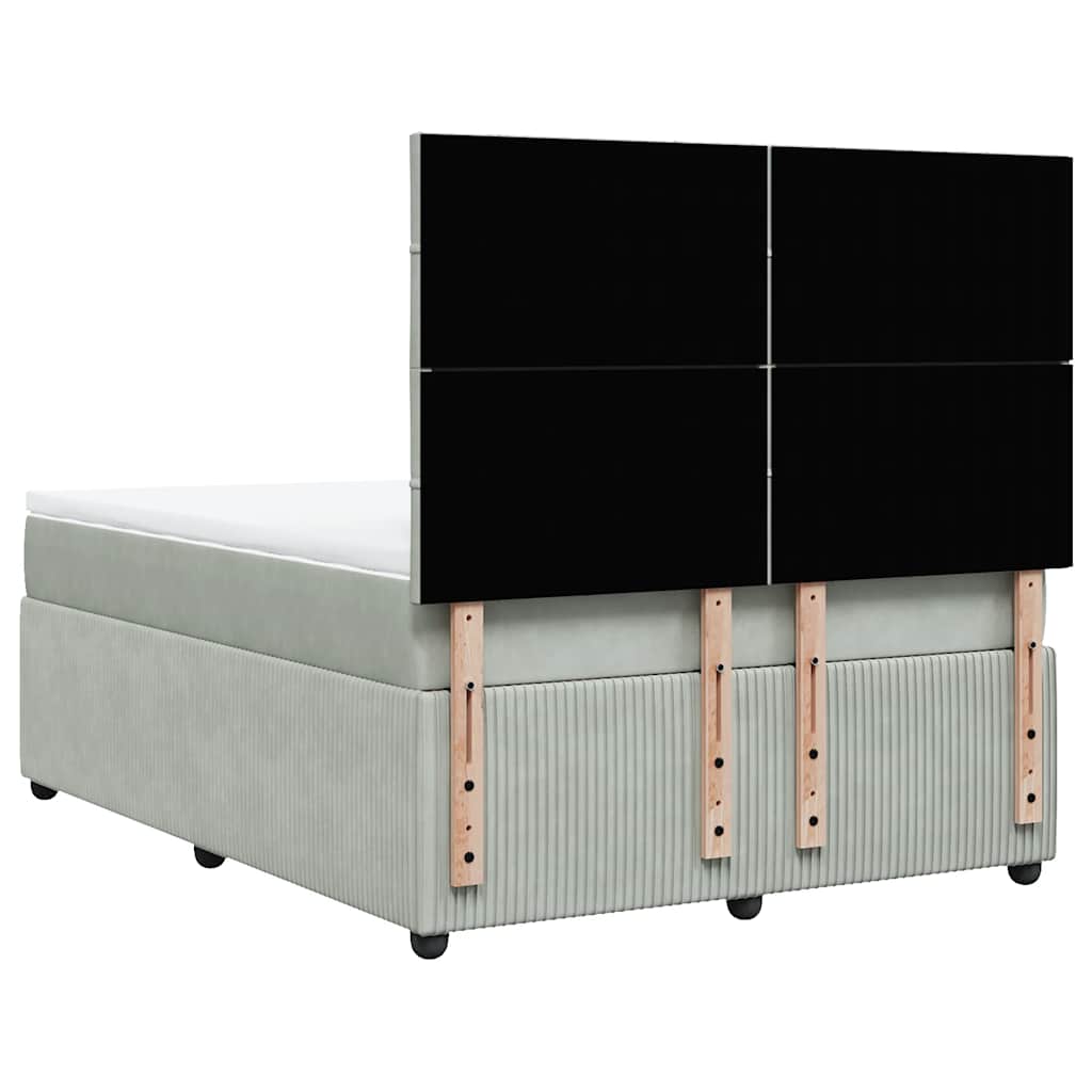 Sommier à lattes de lit et matelas Gris clair 140x190cm Velours - XIOS