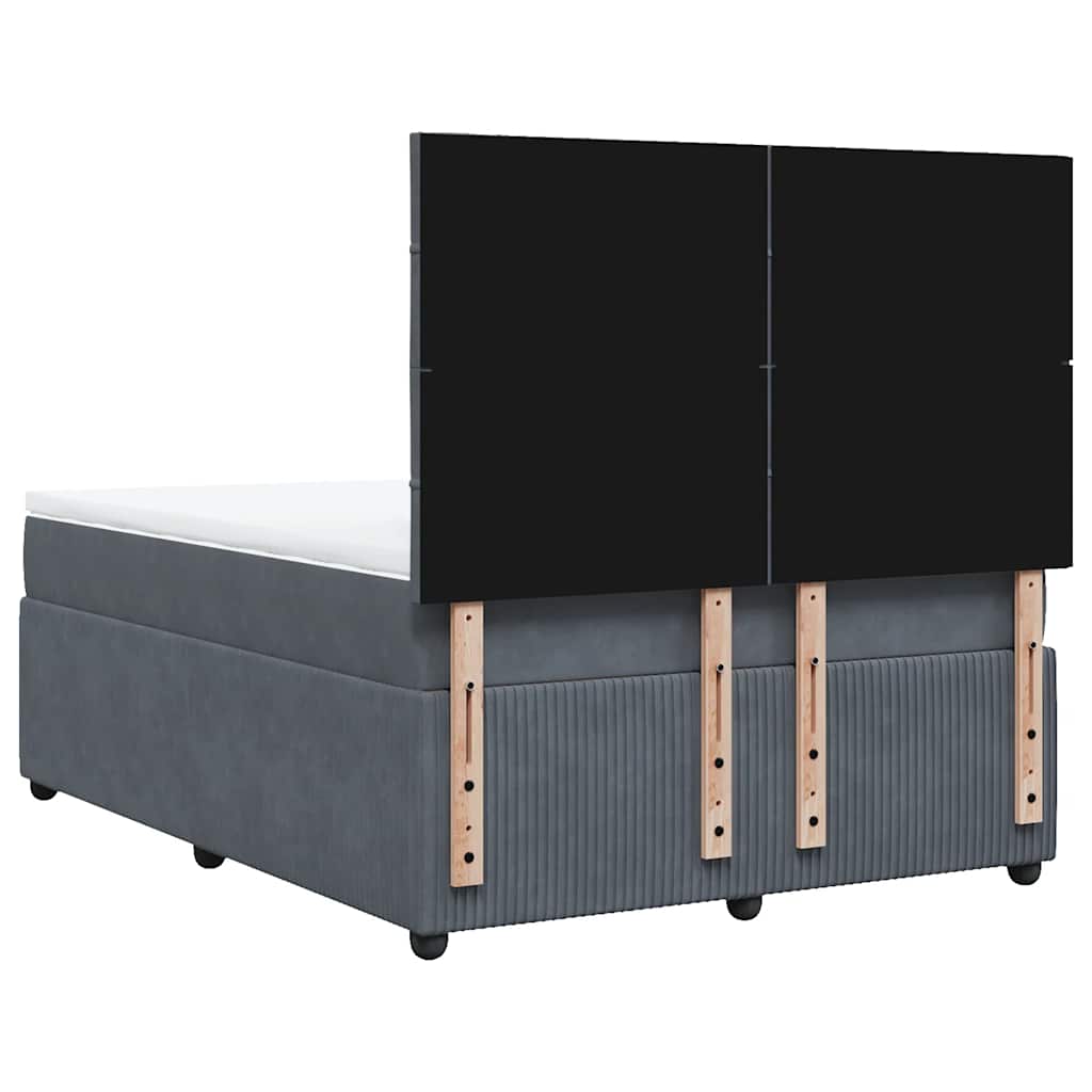 Sommier à lattes de lit et matelas Gris foncé 140x190cm Velours - XIOS