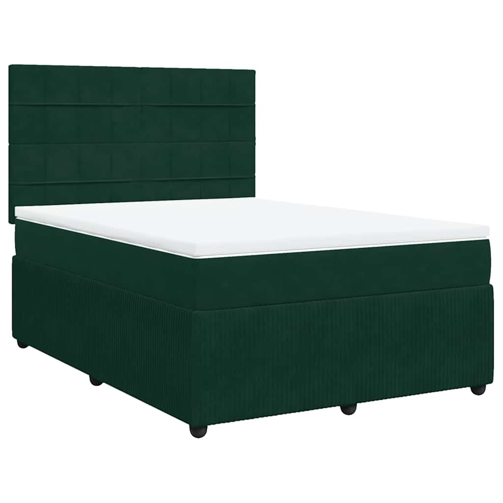 Sommier à lattes de lit et matelas Vert foncé 140x190cm Velours - XIOS