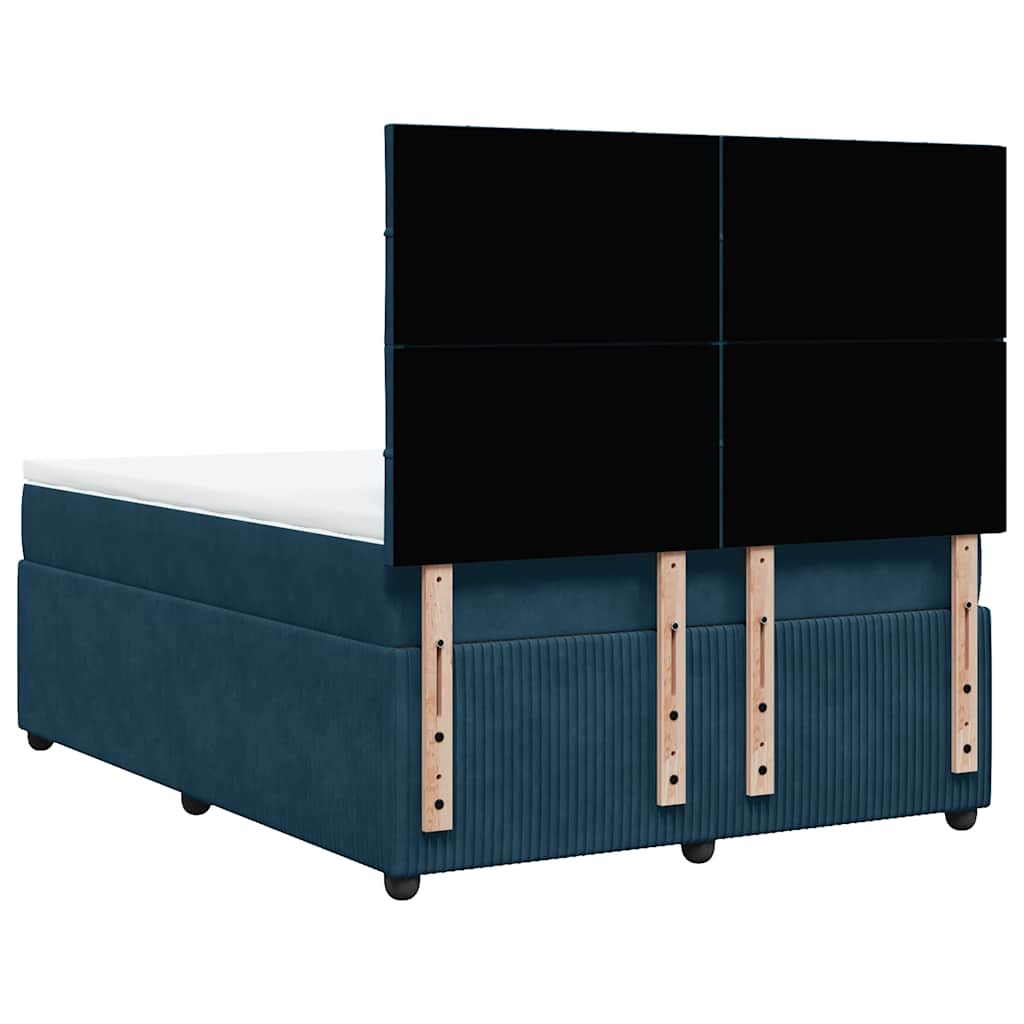 Sommier à lattes de lit et matelas Bleu foncé 140x190cm Velours - XIOS