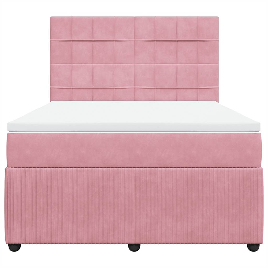 Sommier à lattes de lit avec matelas Rose 140x190 cm Velours