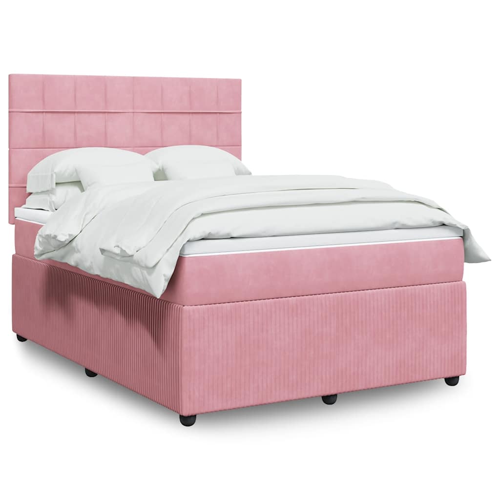 Sommier à lattes de lit avec matelas Rose 140x190 cm Velours - XIOS