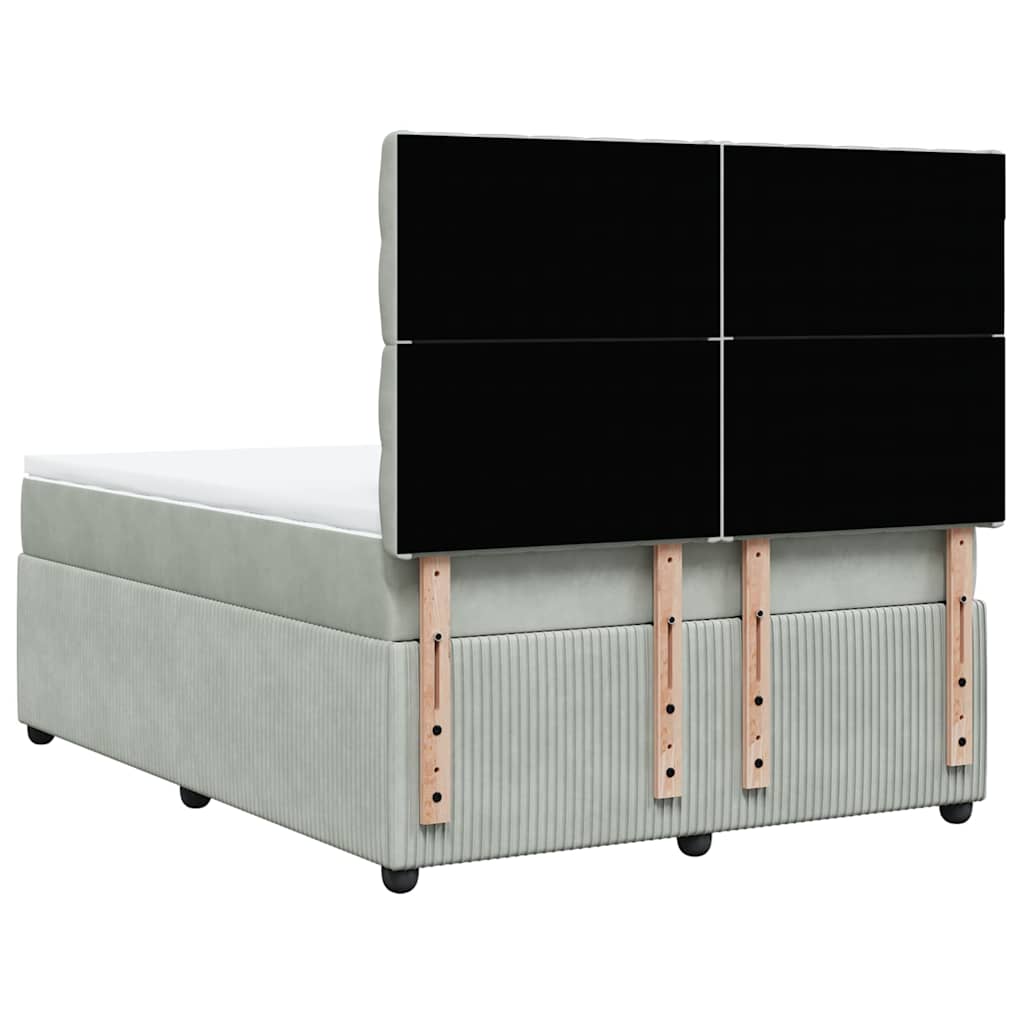 Sommier à lattes de lit et matelas Gris clair 140x190cm Velours - XIOS