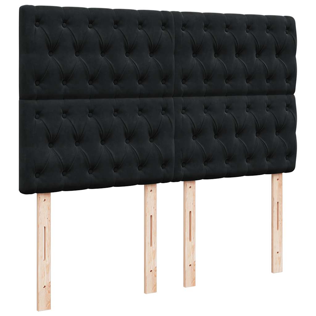 Sommier à lattes de lit avec matelas Noir 140x190 cm Velours - XIOS