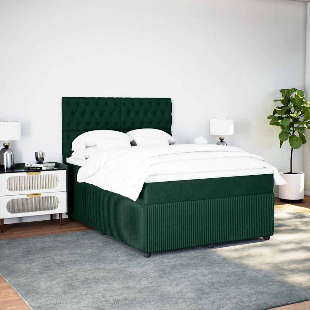 Sommier à lattes de lit et matelas Vert foncé 140x190cm Velours - XIOS