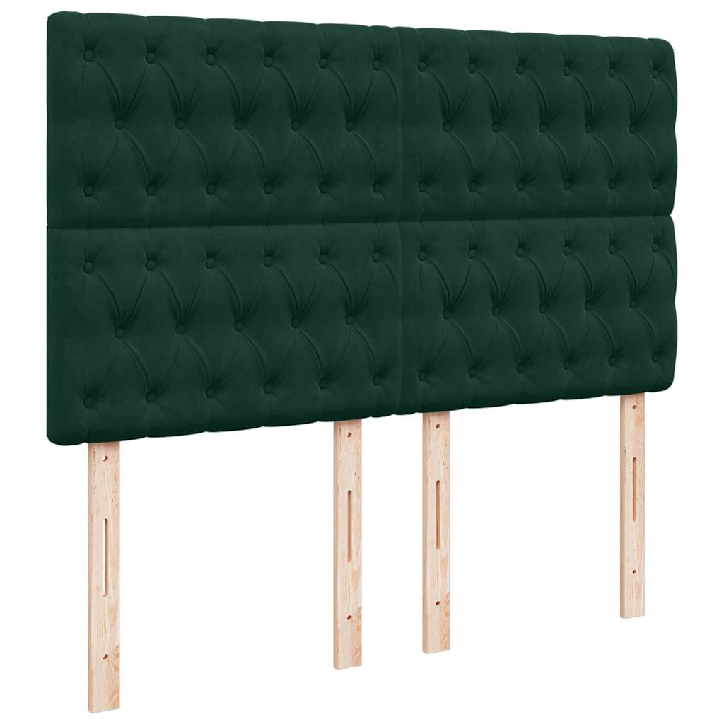 Sommier à lattes de lit et matelas Vert foncé 140x190cm Velours - XIOS