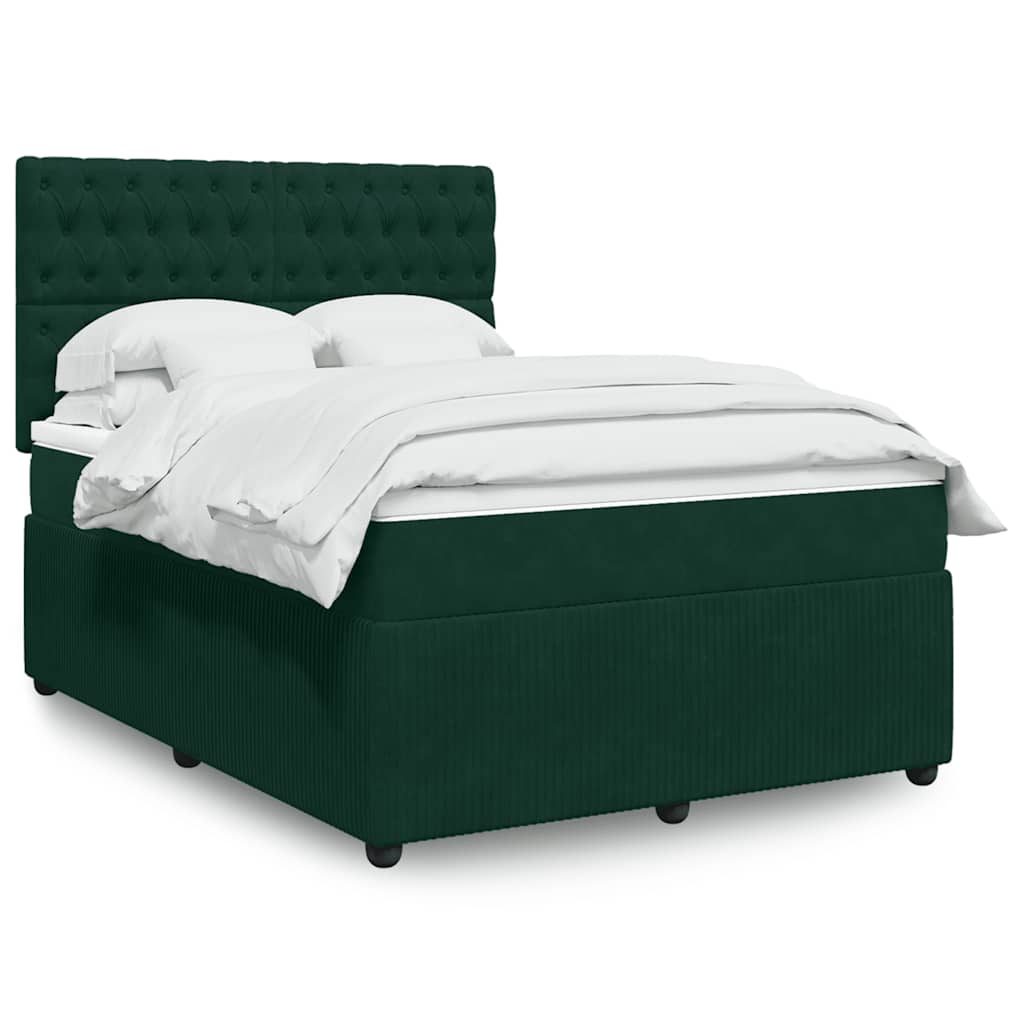 Sommier à lattes de lit et matelas Vert foncé 140x190cm Velours - XIOS