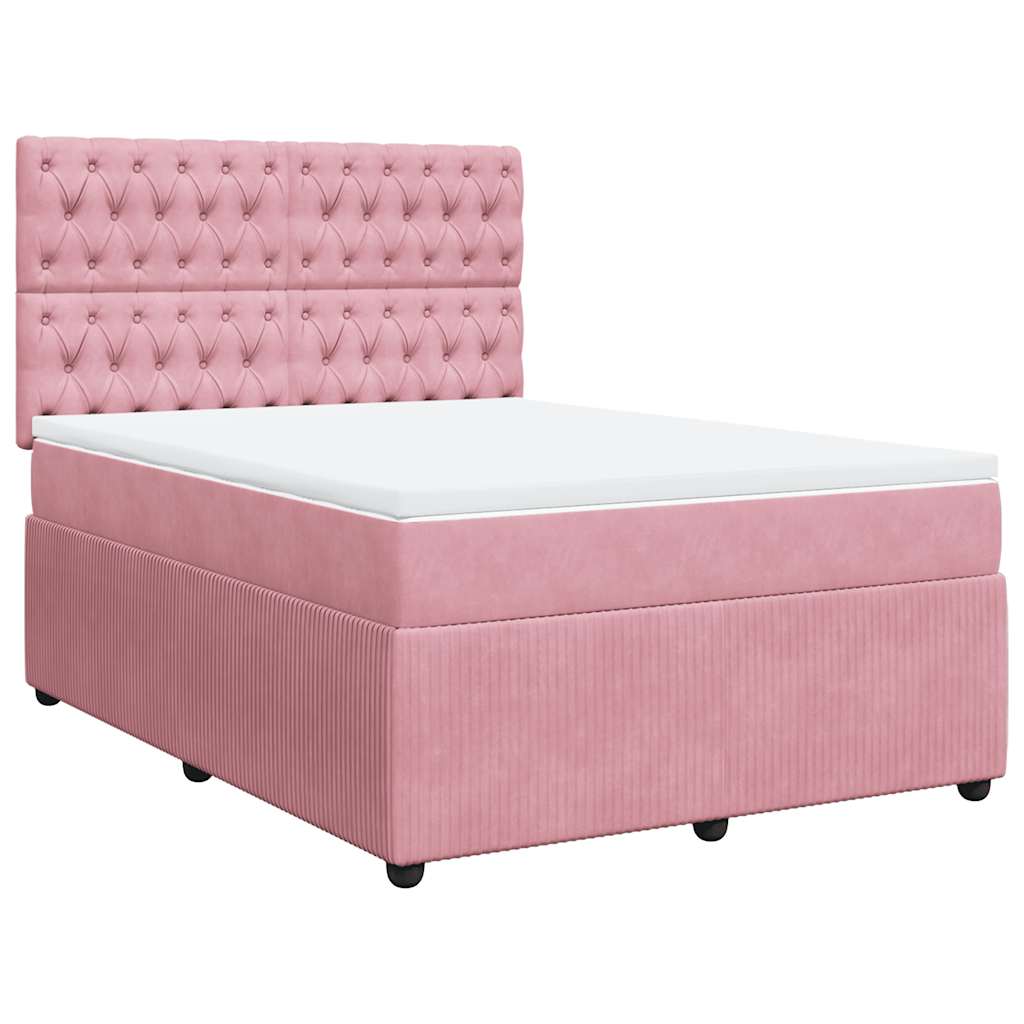 Sommier à lattes de lit avec matelas Rose 140x190 cm Velours