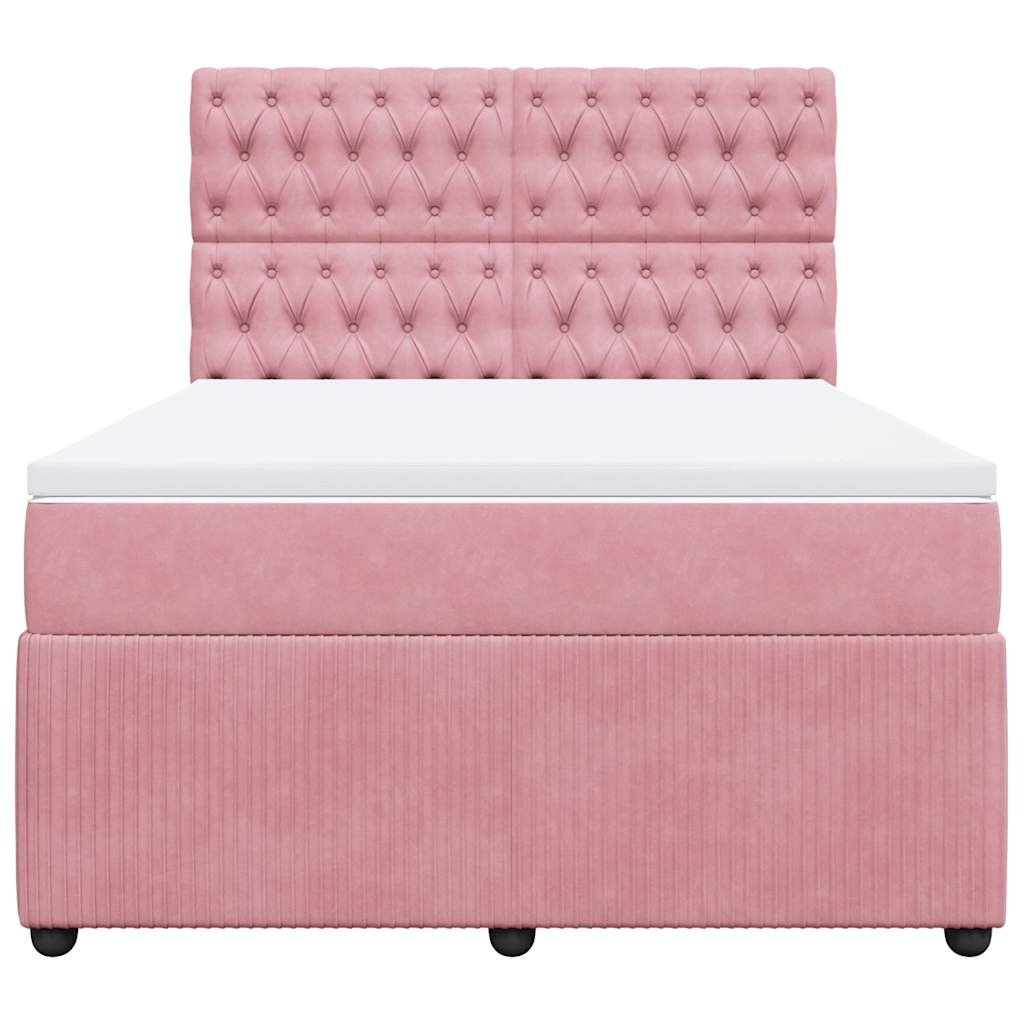 Sommier à lattes de lit avec matelas Rose 140x190 cm Velours
