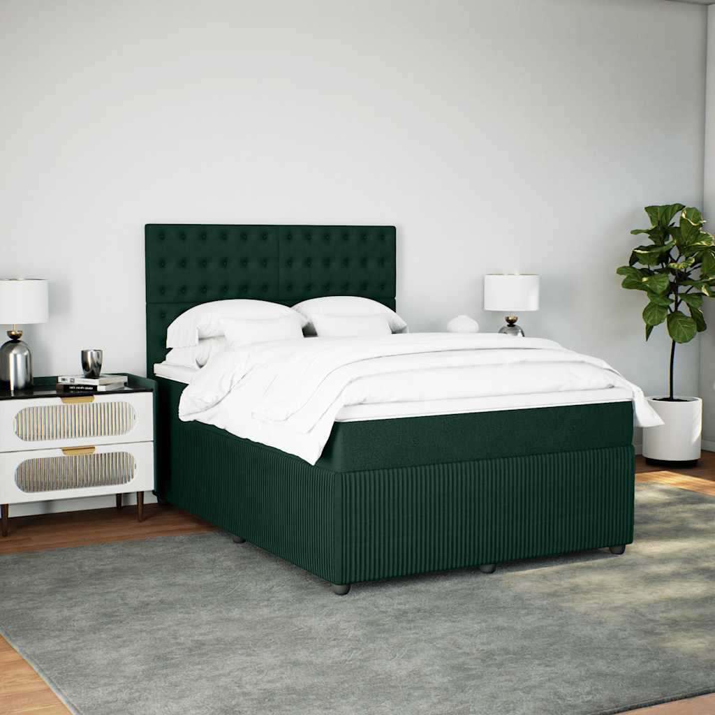 Sommier à lattes de lit et matelas Vert foncé 140x190cm Velours - XIOS
