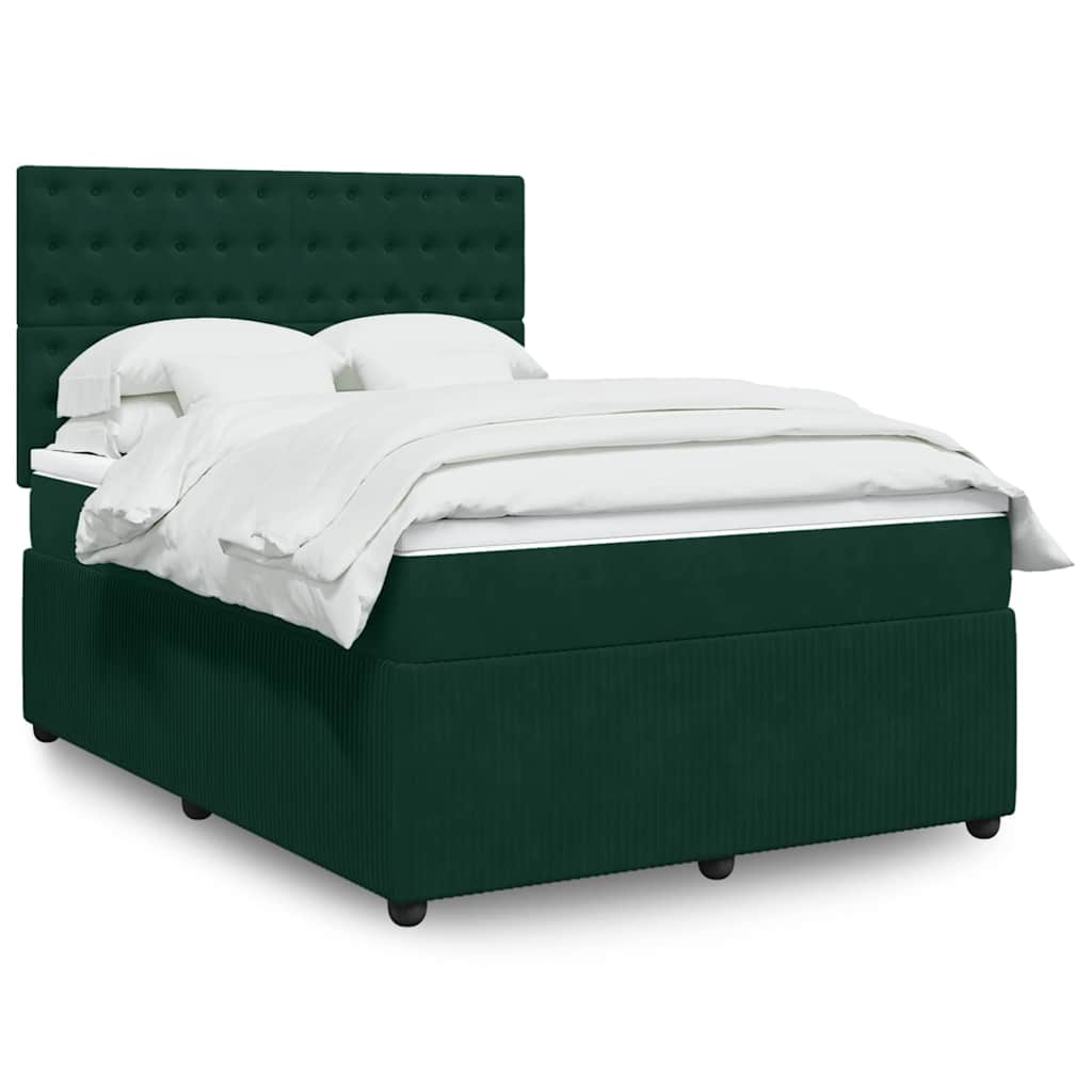 Sommier à lattes de lit et matelas Vert foncé 140x190cm Velours - XIOS