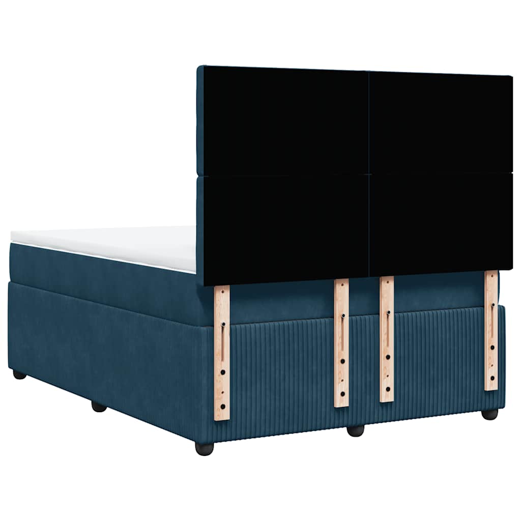 Sommier à lattes de lit et matelas Bleu foncé 140x190cm Velours - XIOS