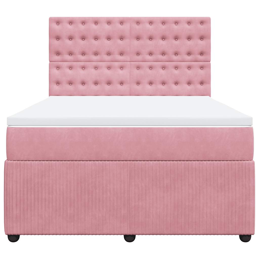 Sommier à lattes de lit avec matelas Rose 140x190 cm Velours - XIOS