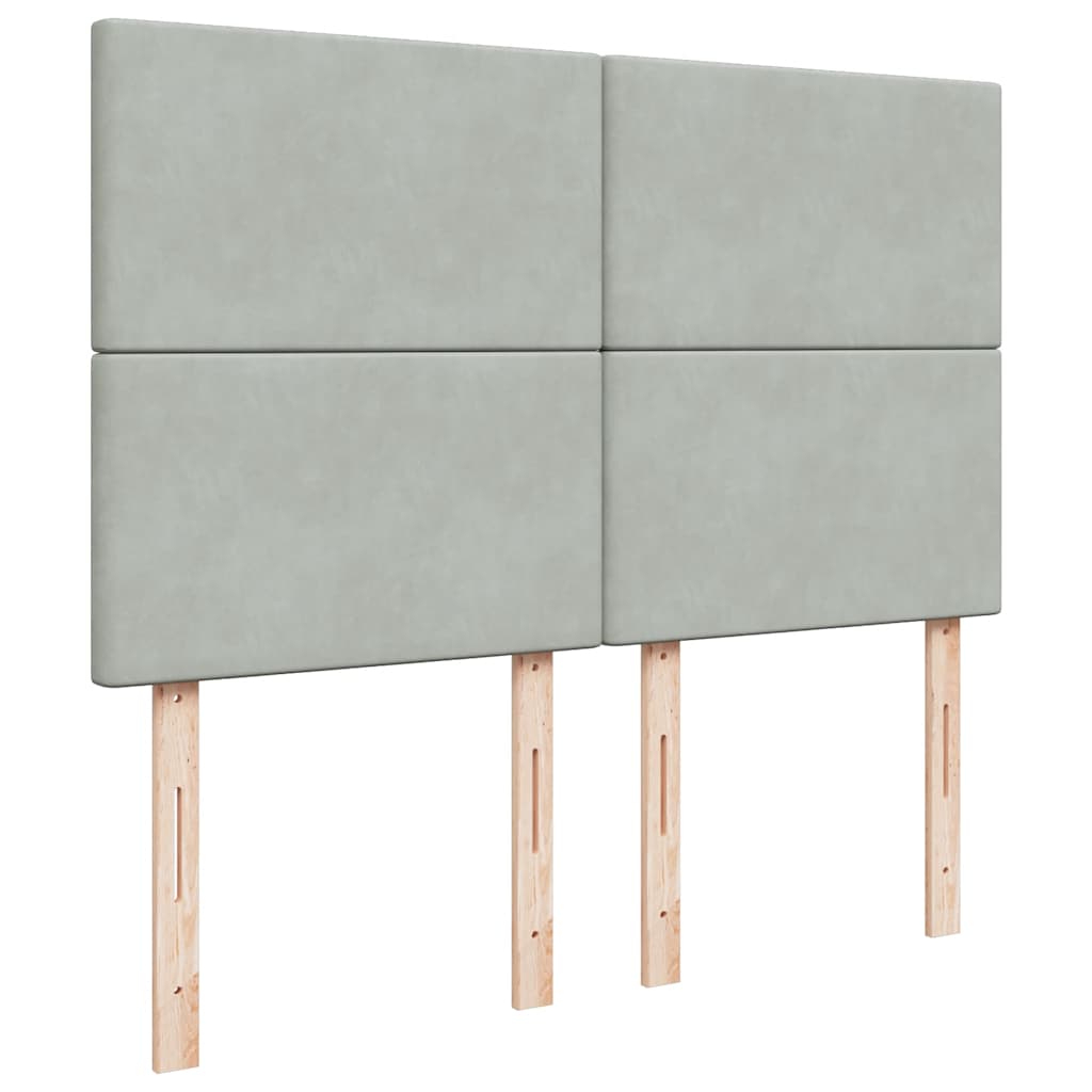 Sommier à lattes de lit et matelas Gris clair 140x200cm Velours - XIOS