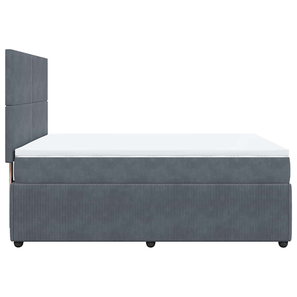 Sommier à lattes de lit et matelas Gris foncé 140x200cm Velours - XIOS