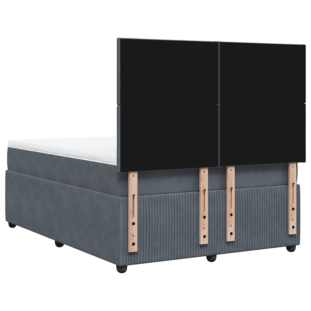 Sommier à lattes de lit et matelas Gris foncé 140x200cm Velours - XIOS