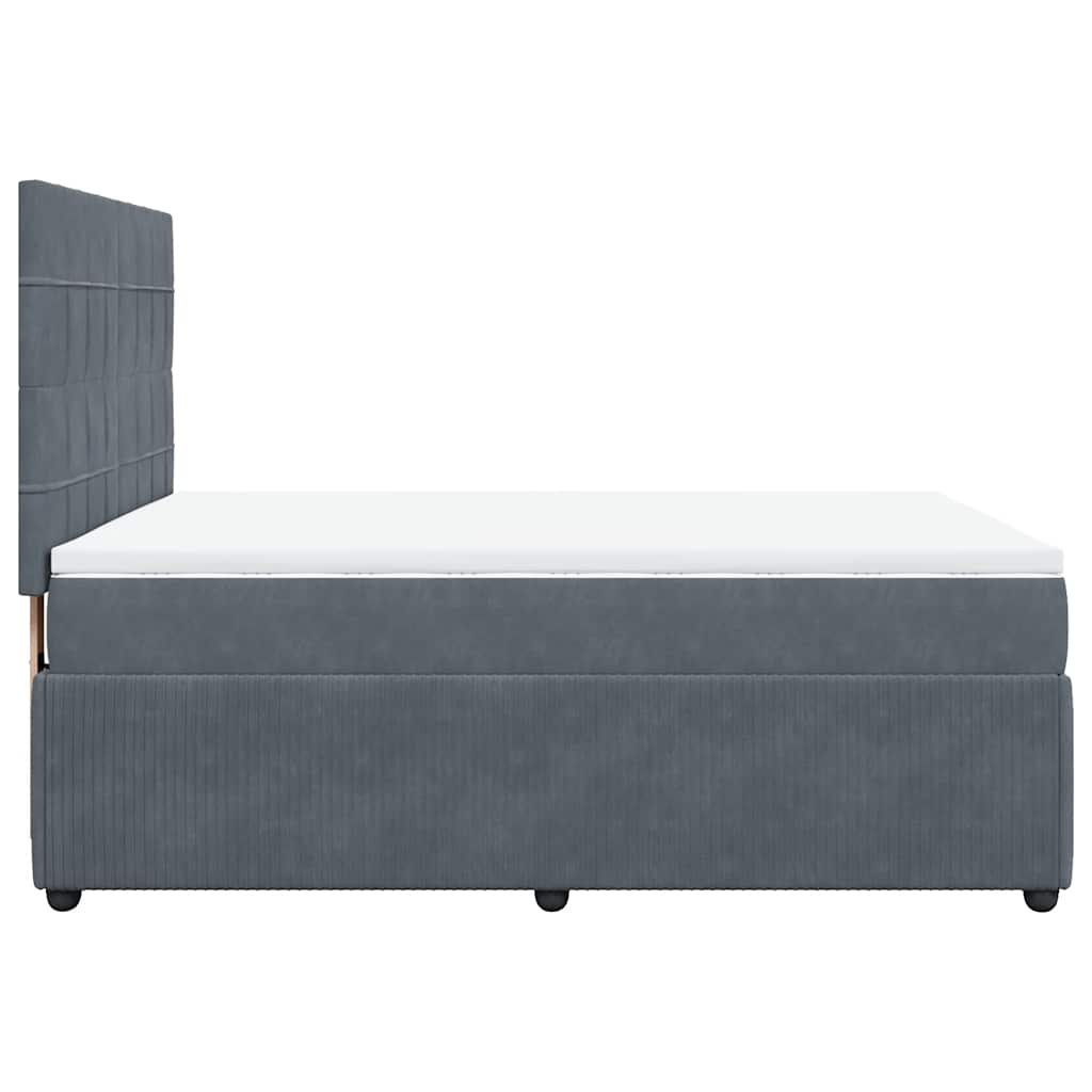 Sommier à lattes de lit et matelas Gris foncé 140x200cm Velours - XIOS